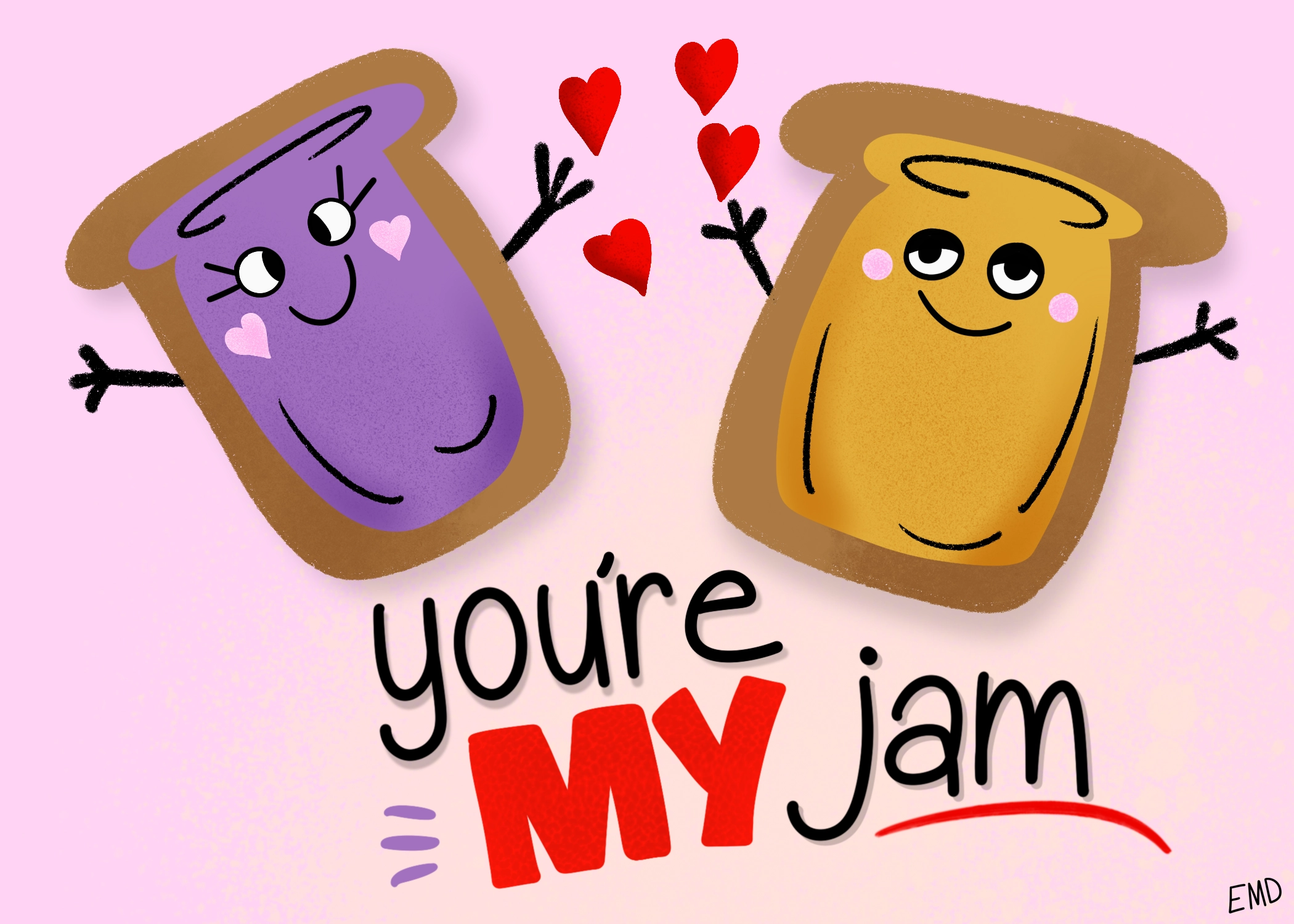 Character toast with jam and peanut butter