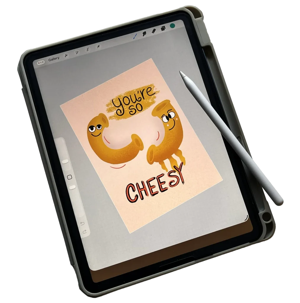 iPad with graphic