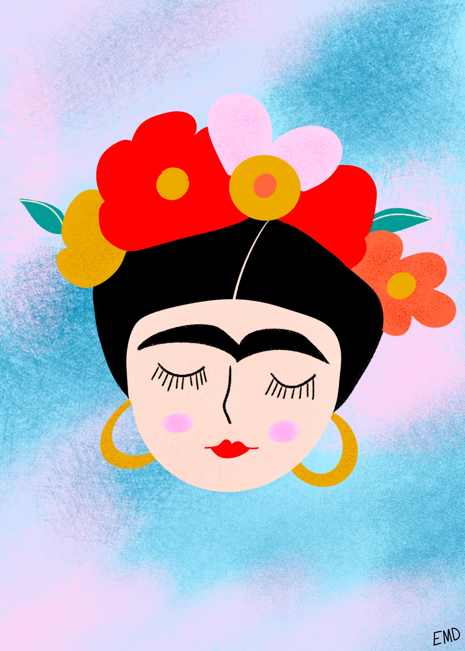 Frida Kahlo head illustartion